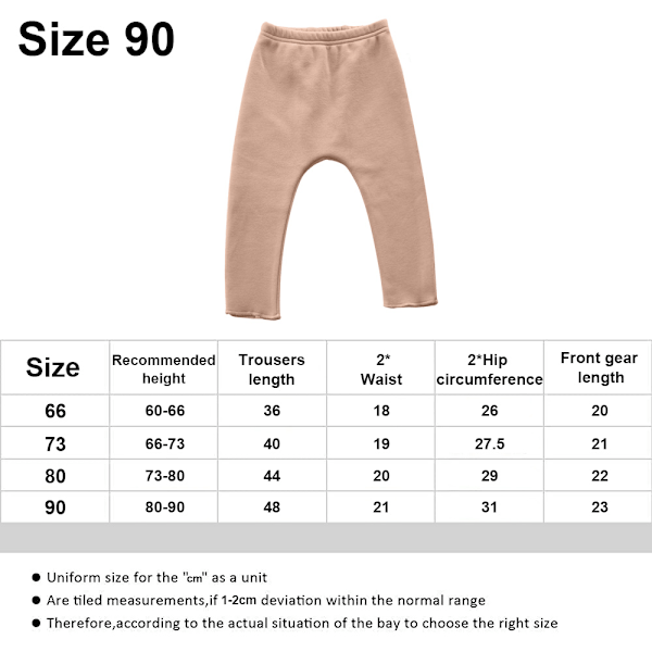 Baby Leggings Enkle Store Rumpebukser for Gutter og Jenter Høst og Vinterklær (Aprikos)