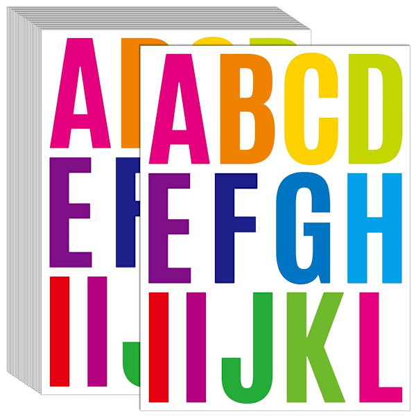 24 ark 2 tum självhäftande bokstäver klistermärken stora bokstäver klistermärken alfabet klistermärke bokstav nummer 318 vinyl självhäftande klistermärken bokstäver, ABC