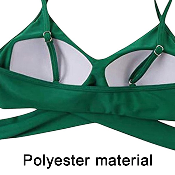 Bikiniset för kvinnor med hög midja, bandage, två delar, push-up, korsmönster, dambadkläder