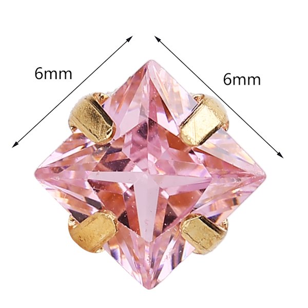 20 st Sy Rhinestones Kvadrat/Hjärta DIY Kläder Skor Tillbehör 6/8/10mm6mm Kvadrat Rosa