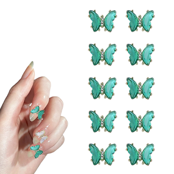 10 Krystal Sommerfugl Manicure Zirkon Sommerfugl Negle Tilbehør diy Negle Tilbehør