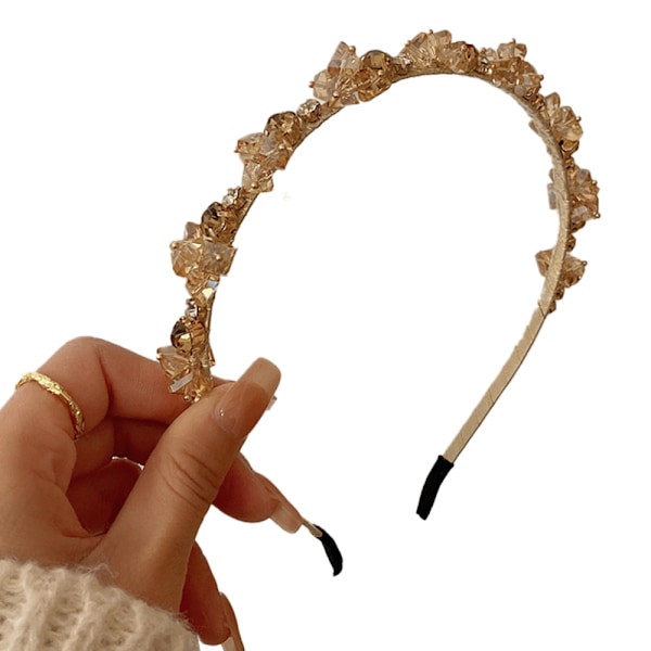 Kristallhårband för kvinnor, dekorativt hårband med strass, kvartshårtiara, prinsesshårband med pärlor