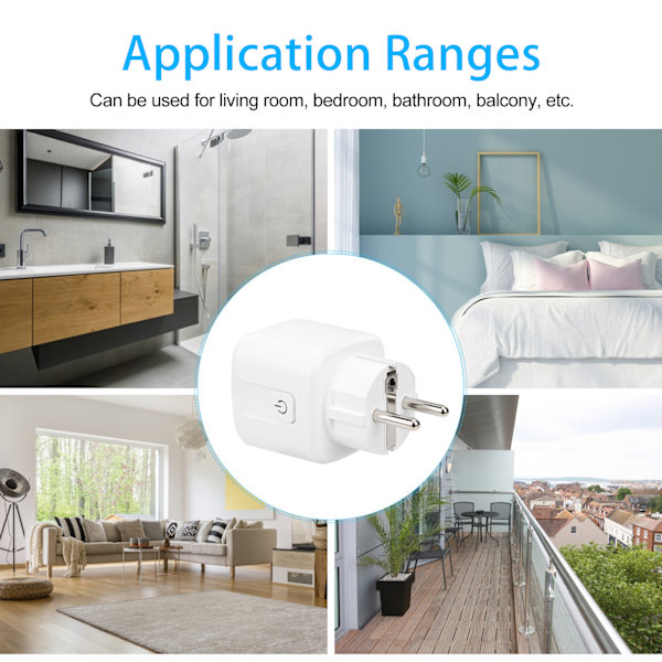 GTSS104 WIFI-tilkobling Smart Strømuttak Fjernkontroll Smart Plugg Strømuttak EU-plugg 100240VAC