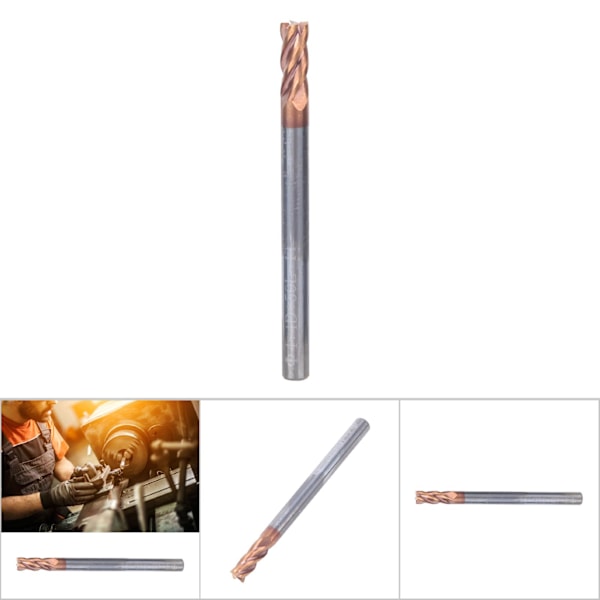 4 mm:n 4-urainen nano-pinnoitettu spiraali-päätymylly volframiterästä CNC-jyrsintätyökalu (1 kpl)