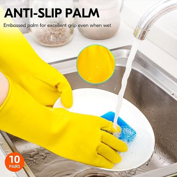 VGOG Reusable Household Gloves, Rubber Dishwashing Gloves