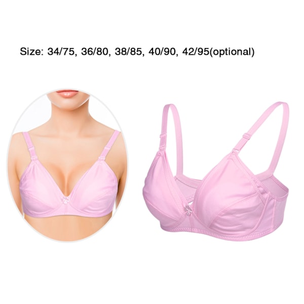 Bomulls-BH med åpen front for amming og graviditet - Amme-BH (Rosa 36/80)