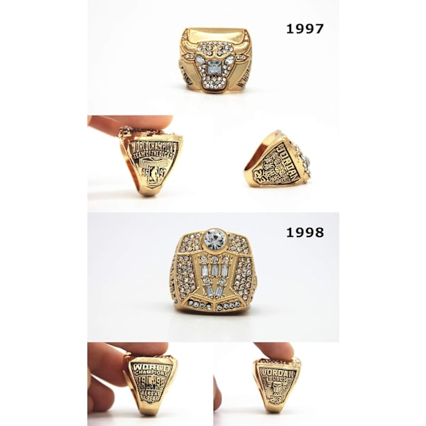 1991, 1992, 1993, 1996, 1997, 1998 Koripallo Chicago Championship Replica Bulls Champ Renkaat Setti Laatikossa Lahjat Isille Nuorille Lapsille Miehille Pojille 23 MVP