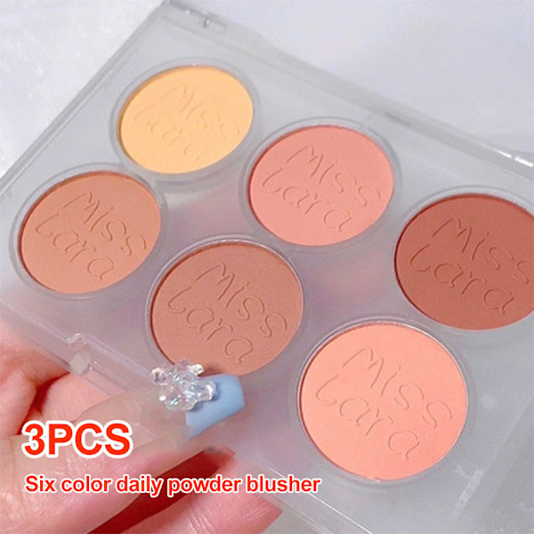 3 stk. pudderrougepalette, kontur og highlight pudderrougepalette mat pudderrouge