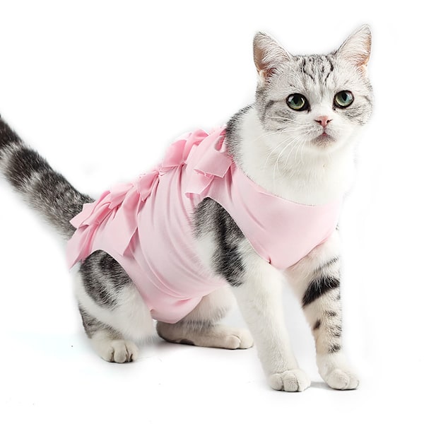 1 st tryckta modell katt kastrering/sterilisering dräkt Katt postoperativ dräkt avvänjningskläder Andningsbara husdjurskläder