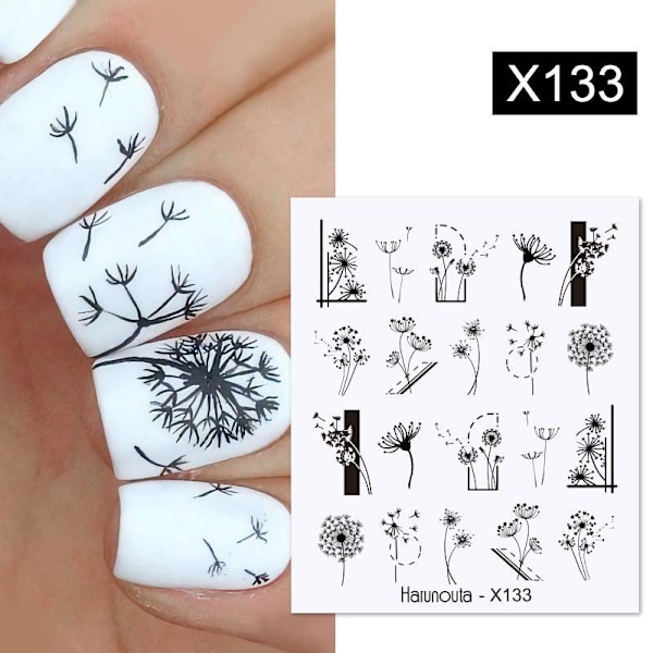 18 Ark Nageldekaler Självhäftande Nagelkonst Dekaler för Kvinnor Nageldekorationer, Flera Stilar, 6.4*5.3cm
