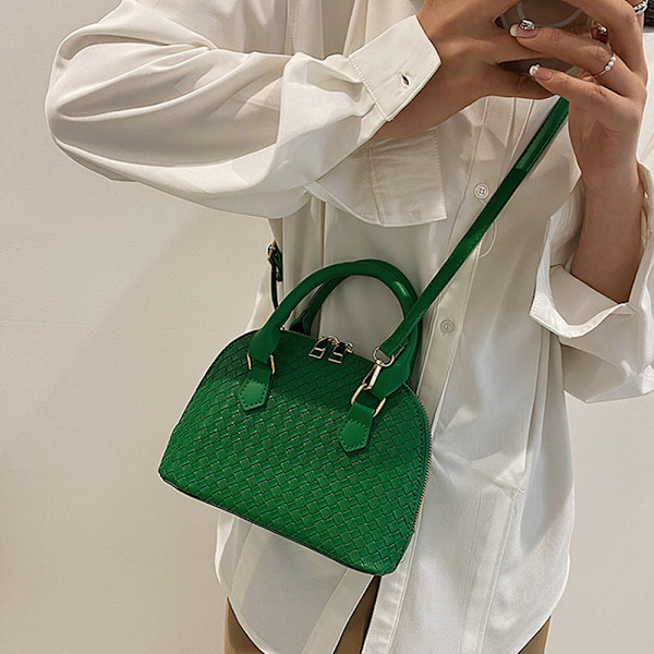 Vårnyhet retro bærbar skallveske i kunstig lær, skulderveske, crossbody-veske