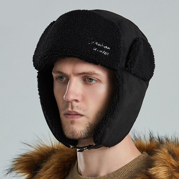 Mænds og Kvinders Vinterhue Tyk og varm Sherpaforet Fleece Pilot Hættehue Vind og Sne Ørevarmere Peruansk Trapperhue