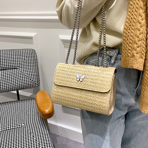 Clutch-veske for kvinner, Clutch, Justerbar kjede Quiltet Crossbody