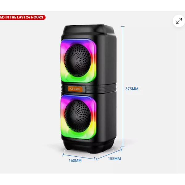 Trådlösa Bluetooth-högtalare med hög bas, bärbar subwoofer, utomhusfest, RGB