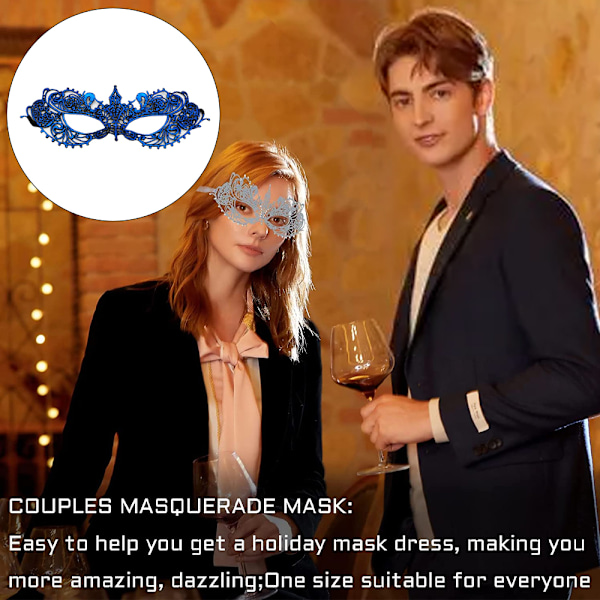 2 kpl Party Lace Mask Puoli Kasvot Tyylittely ja Seksikäs Kostyymi Party Mask, Halloween ja Prom Juhlat
