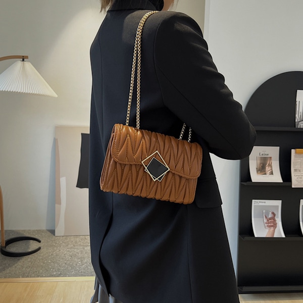 Enkel skuldertaske fritids messenger taske ny kunstig læder mode retro håndtaske