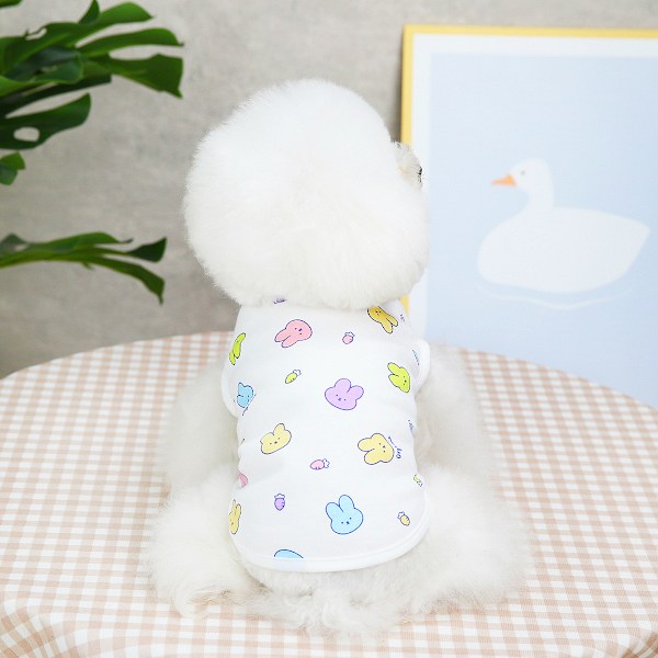 2 Styk Bomuld Sommer Hund T-Shirts, Katte Hunde T-Shirt, Ærmeløs Vest Hundetøj til Mellemstore Små Hunde