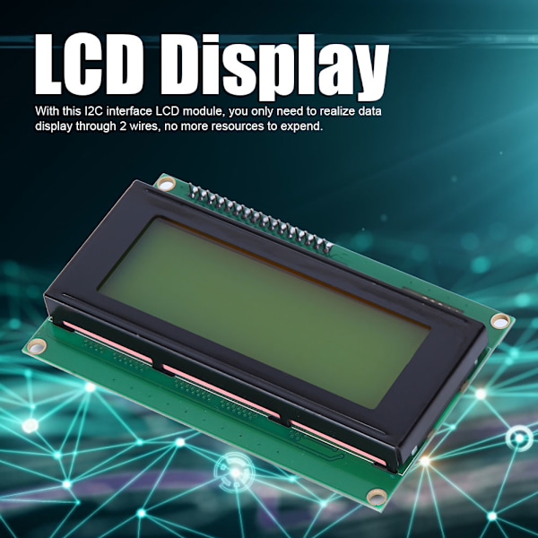LCD-skærm Serial Interface Gul Baggrundsbelysning Bred Visningsstyringskort til R3 IIC/I2C 2004 Modul