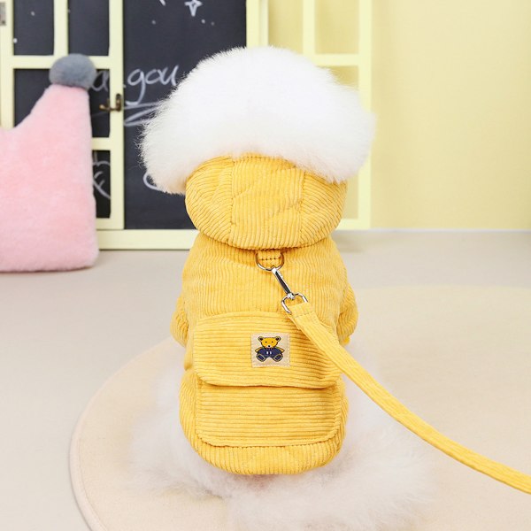 Hundetrøjer til små hunde, fleece kattetrøjer, forår vinter søde varme hvalpetrøjer, kæledyrs hundetrøje (gul)