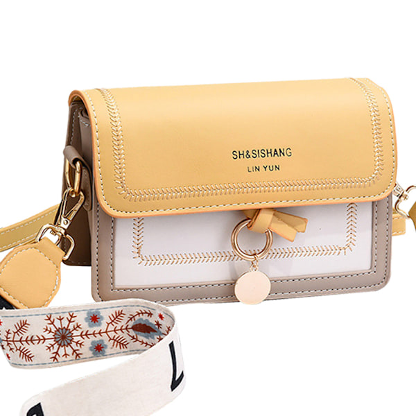Ny dametaske mode bred rem lille firkantet taske trend alt enkel skulder crossbody taske