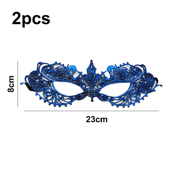 2 st Festliga Spetsmasker Halv Ansikte Styling och Sexig Kostymfestmask, Halloween och Baler