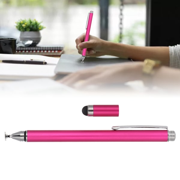 Styluspenna med 2 funktioner Bekväm Kompakt Bärbar Praktisk Pekstift för IOS-surfplatta för Kindle för iPhone Roseröd