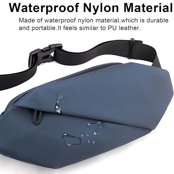 Midjeväska för Män Kvinnor Trendig Vattentät Crossbody Väska med Justerbart Bälte för Löpning Vandring Resor