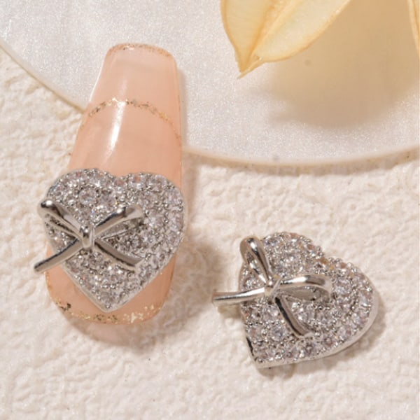 8 st. Slips Dekorationer för Naglar i Legering med Rosett, Strass, Slips, Kristaller för Akrylnaglar, Juveler, Strass, Nagelkonst, Stenar, Set