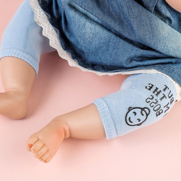 Baby Knäskydd i Bomulls- och Stickad Blandning, Halksäkra