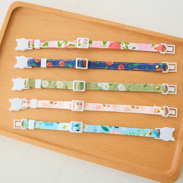 Halsband för små katter och hundar, säkerhetsspänne, halsband, prydnad, justerbar, sommarhalsband