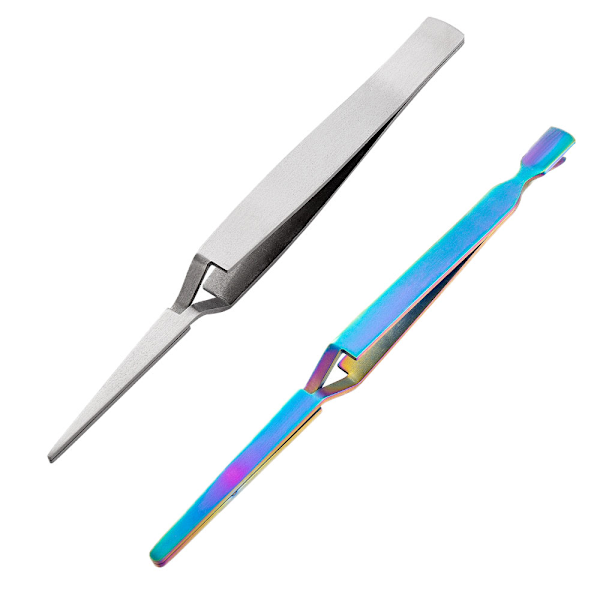 2 stycken nagelklämverktyg Nagelbands-pusher Formnings-pincett Multifunktionell nagelkonst-klämma för manikyr