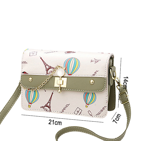 Damväska med axelrem, crossbody-väska, gallerliknande läderkedjeväska