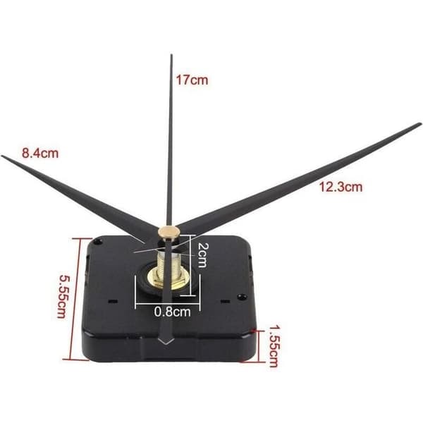 Quartz clock movement, standard model - silent - for dials 20-30 cm - hands 71/93/90 mm