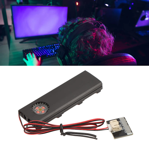 M.2 NGFF NVME SSD Kylare Fyrdubbel Värmeavledning 5V Fläkt SATA Port Strömförsörjning SSD Kylare Svart