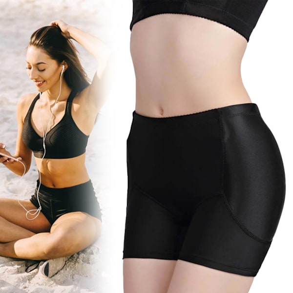 Hip Up Padded Enhancer för Kvinnor Sömlös Plump Crotch Stretchig Andningsbar Butt Padded Underkläder Svart L
