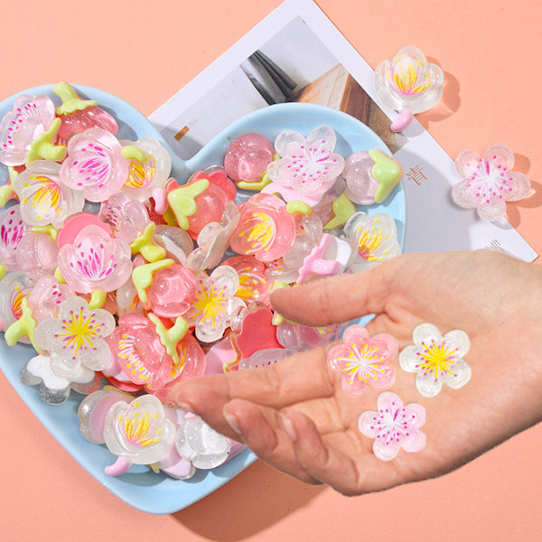 60 kpl Kukkakiveä Litteitä Helmiä Scrapbookingiin Puhelimen Kotelokoristeluun Hiusten Asusteisiin
