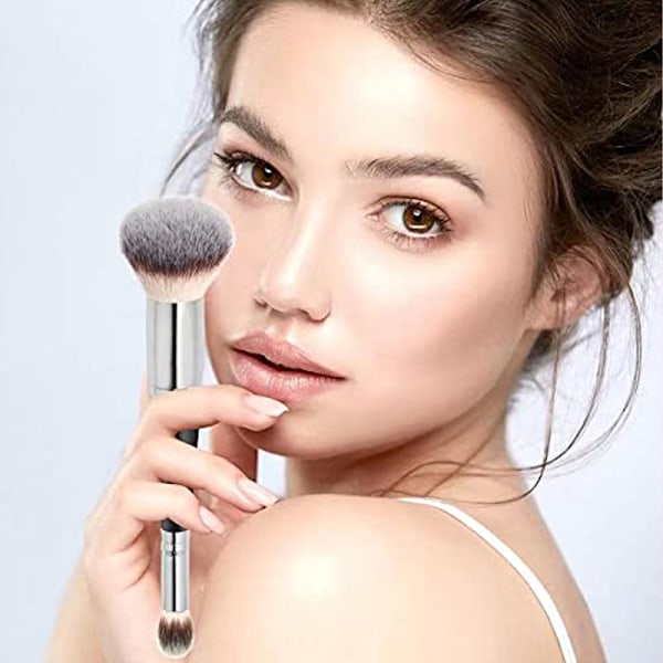 Foundationborste för flytande makeup Dubbelsidig foundationborste & concealerborste