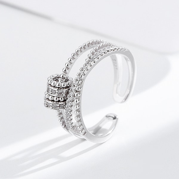 Anti-ångest Ringar för Kvinnor Män Unisex Justerbara Stackbara Snurrande Oro Ring