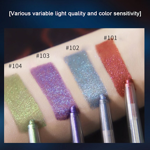 Silmäluomivärikynä, Värilliset Silmäluomivärit, Hienojakoinen Glitter-Silmäluomivärikynä, Sininen Purppura Vaihteleva Väri Glitter Vedenkestävä Silmäluomiväri, 24h Pitkäkestoinen Silmäluomivärikynä
