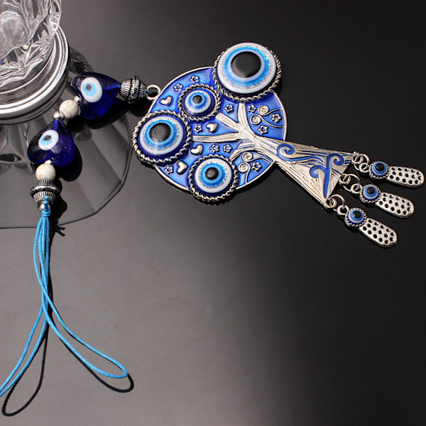 Onda Öga Hänge Färgad Glasyr Legering Utsökt Elegant Stil Bringa Lycka Välsignelse Onda Öga Bilhängande Ornament