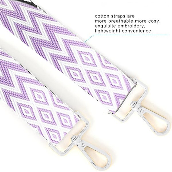 Erstatningsrem for skulderveske, håndveske, gitarrem, justerbar retro jacquard