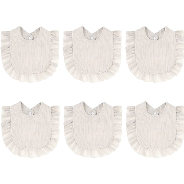Baby Muslin Bandana Smekke for Jenter og Gutter Justerbare Baby Smekker Sett 6 stk for Tenner og Spytting Multi-Bruk Sjal Smekker