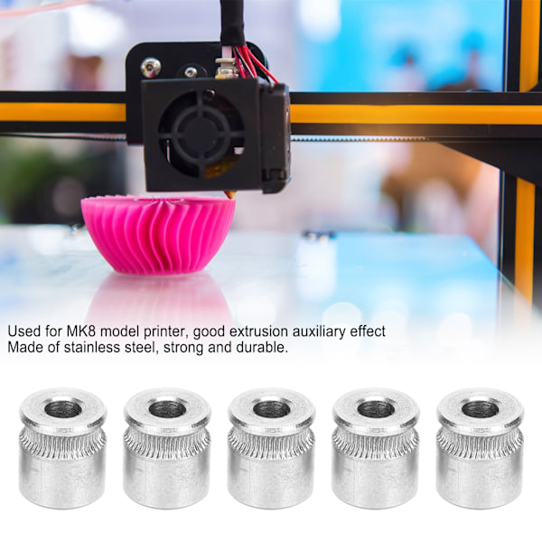 10 stk 3D-printerekstruderhjul Konkave gir for MK8 Klemmehjul Tilbehør