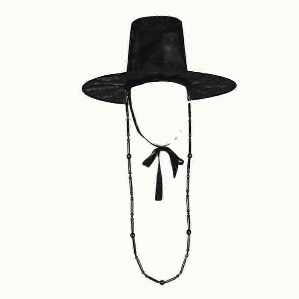 Jinu Hat Dynasty Sorte Halloweenhatte Hunter Jinu Kasket med Perlekæde til Idol Rollespil - Spilhatte Halloween Scene [TT]