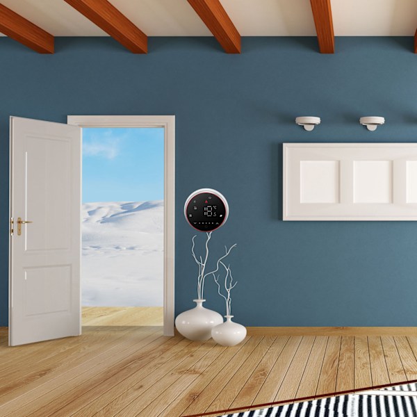 Trådløs Smart Termostat Programmerbar Smart Home Termostat til Kedelvarme AC95‑240V Rund Bundsort