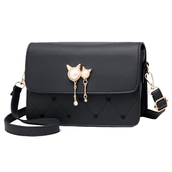Vårens nya mode axelväska med katt huvud design, enkel axel crossbody väska i godisfärger