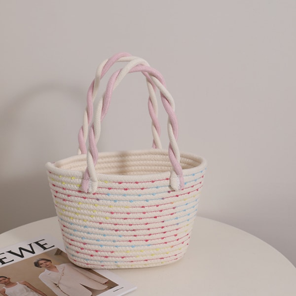 Bomuldstaske Strandtaske Tote Taske Skuldertaske med Indvendig Taske Håndtaske Kufferter Crossbody Taske Punge