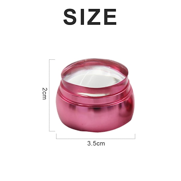 3 sett franske stil spiker stempler sett Transparent myk stempler med lokk og skrape