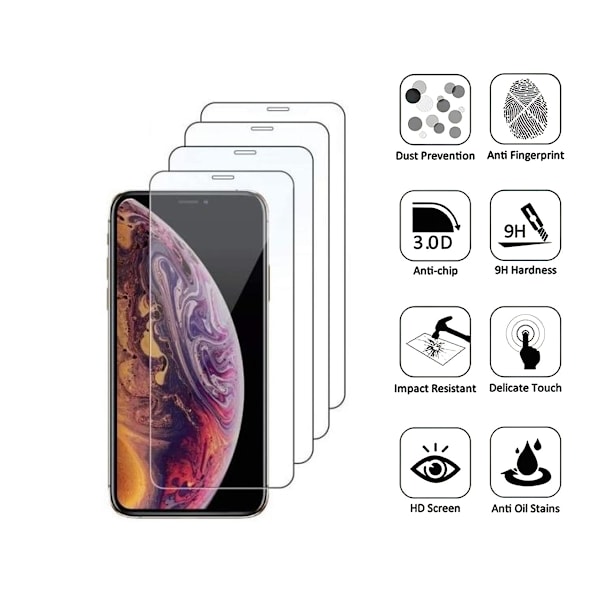 4-Pack Högkvalitativa Härdat Glas Skärmskydd för iPhone 12 Mini