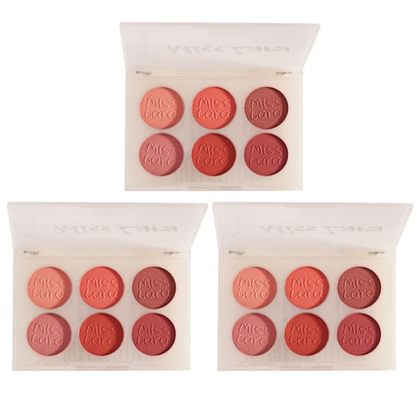 3 stk. pudderrougepalette, kontur og highlight pudderrougepalette mat pudderrouge